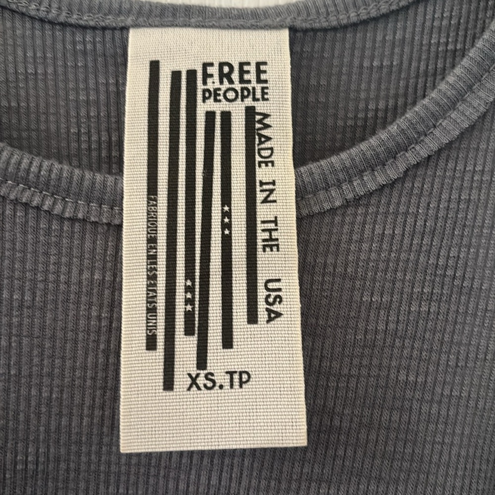 Free People Gray Ribbed Tank Top - Picture 4 of 10